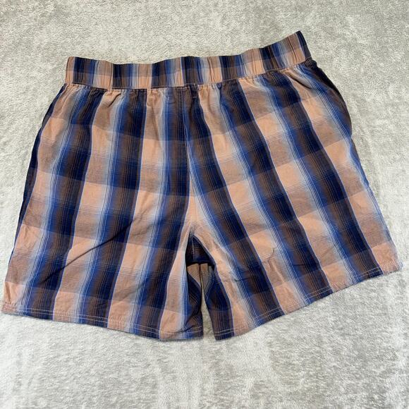 Pendleton Plaid Boxer Shorts Drawstring Waist Men's Size Medium Blue Brown - Picture 5 of 9